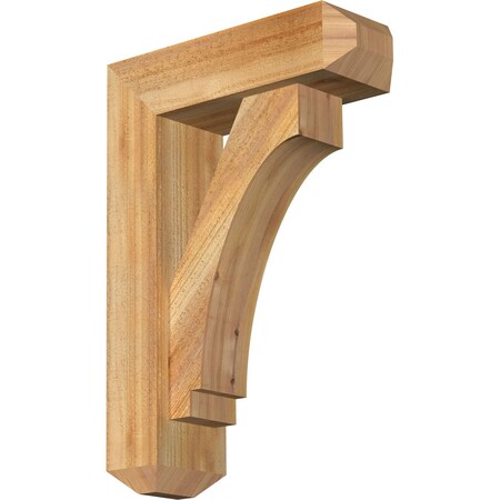 Ekena Millwork Imperial Craftsman Rough Sawn Bracket w/ Offset Brace, Western Red Cedar, 6"W x 18"D x 26"H BKT0604X18X26IMP04RWR